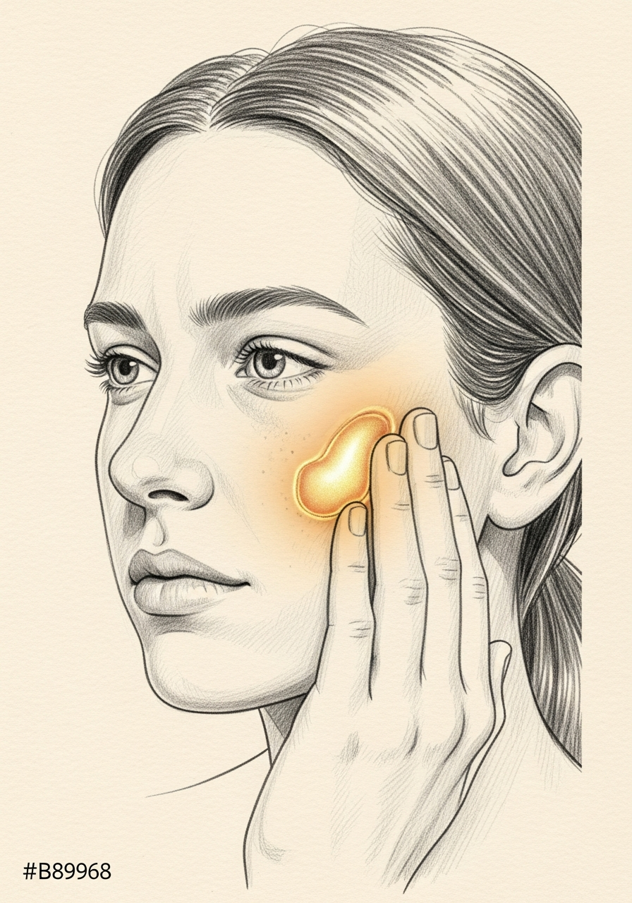Editorial pencil-sketch portrait — clinical evaluation of acute sinus inflammation