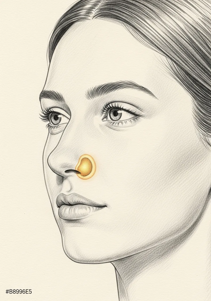 Editorial pencil-sketch portrait — clinical evaluation of enlarged inferior turbinates