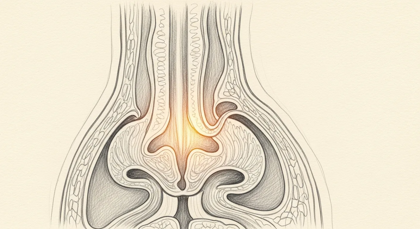 An open nasal airway after polyps are addressed.