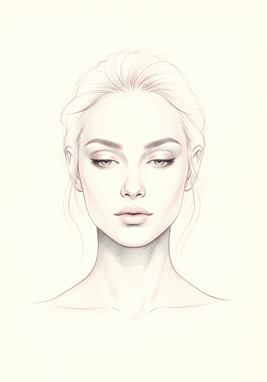 Pencil sketch portrait — balanced, prepared, considered