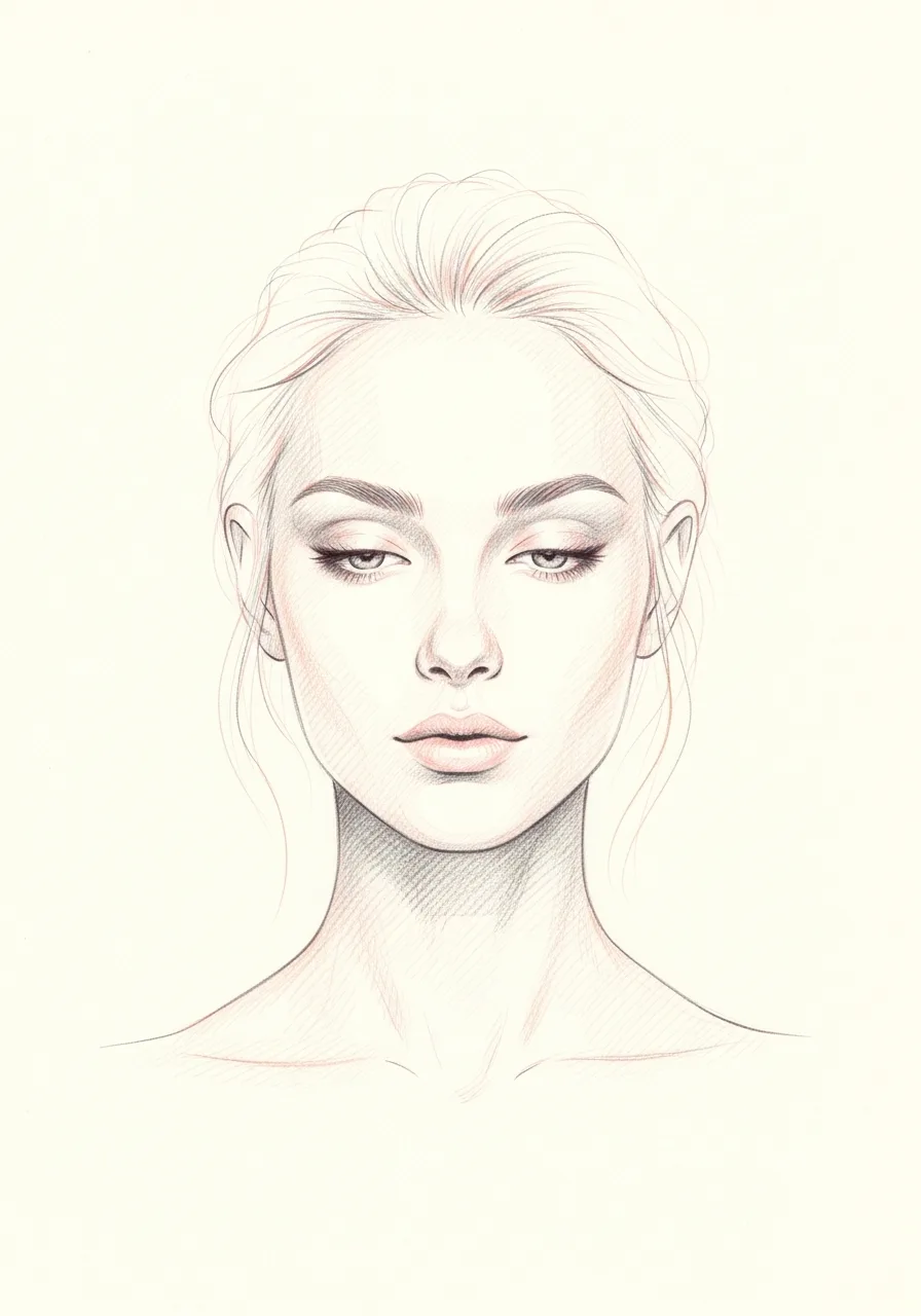 Pencil sketch portrait — balanced, prepared, considered