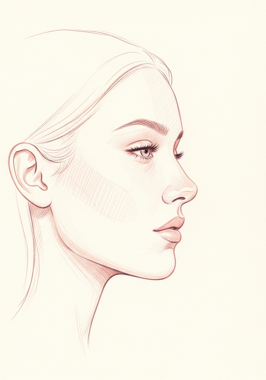 Pencil sketch profile illustrating careful clinical evaluation